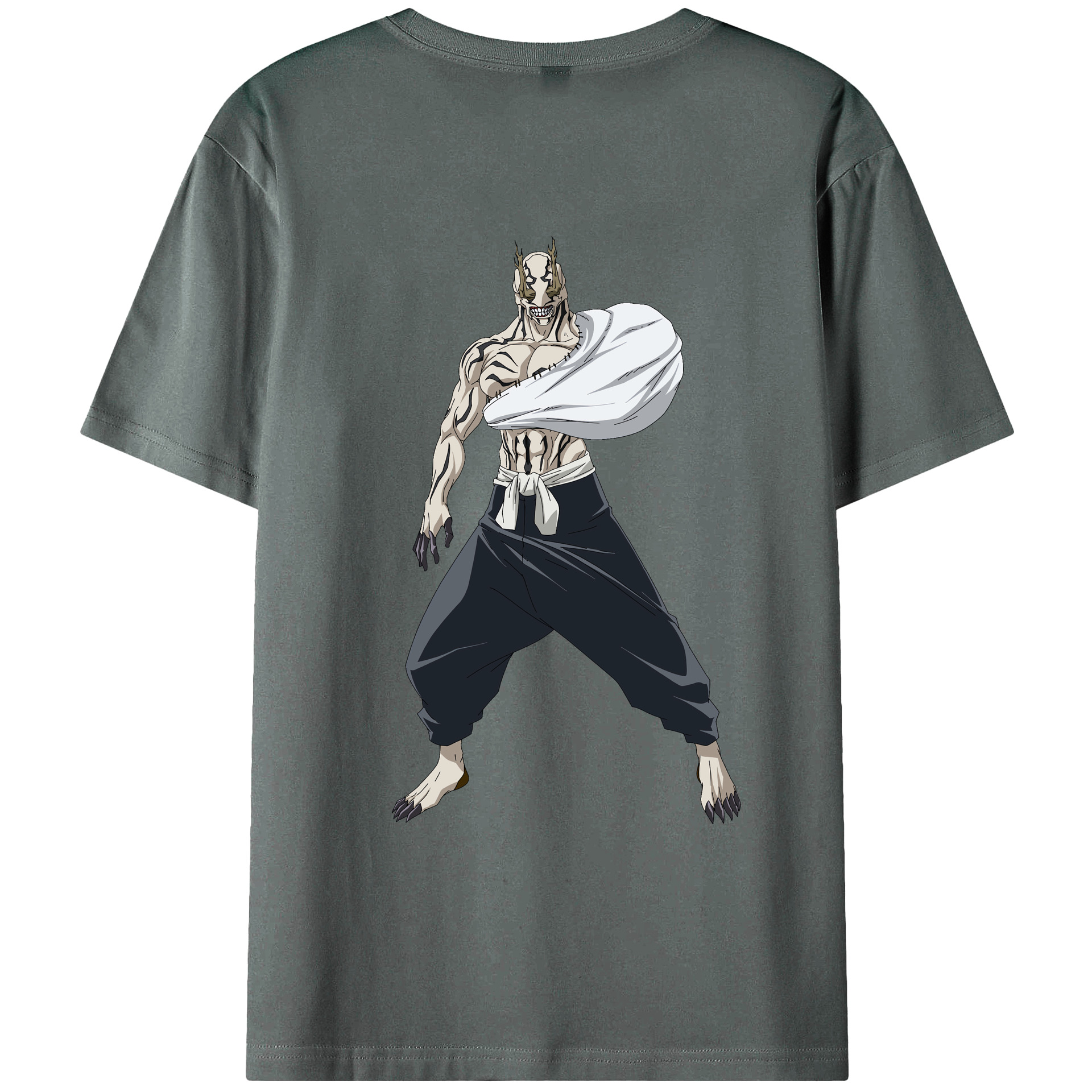 （画像用） 呪術廻戦 Jujutsu Kaisen 綿100％ メンズ半袖Tシャツ（バックプリント） 通気性